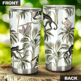 Monkey Sloth Lemur Palm Trees Pattern Tumbler