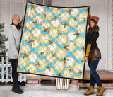 Bee Honeycomb Pattern Premium Quilt