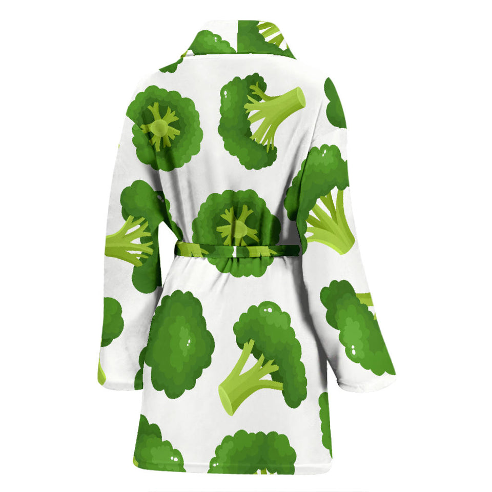 Cute Broccoli Pattern Women'S Bathrobe