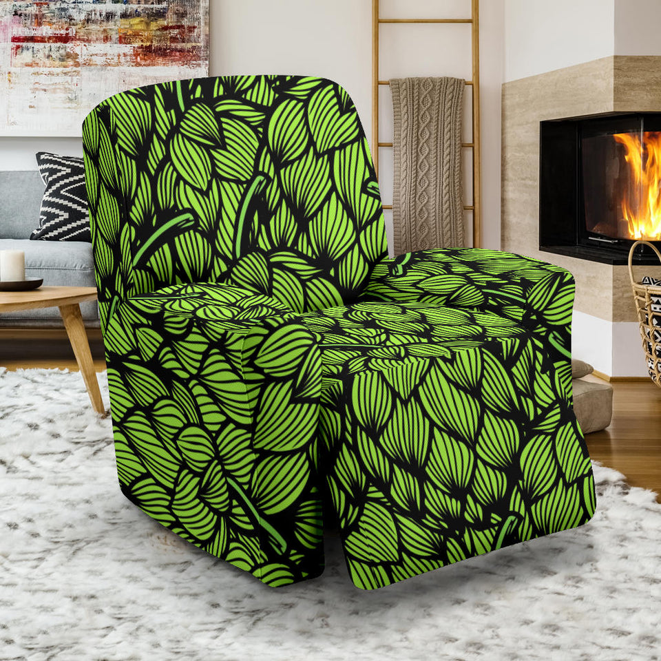 Green Hop Pattern Recliner Chair Slipcover