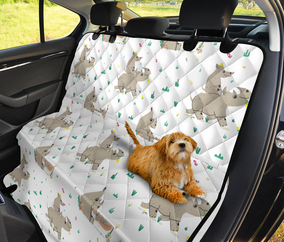 Cute Rhino Pattern Background Dog Car Seat Covers