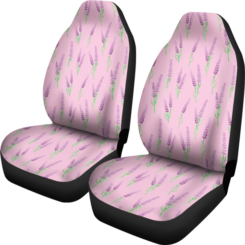 Lavender Pattern Pink Background Universal Fit Car Seat Covers