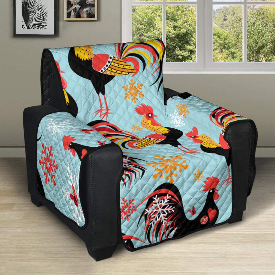 Rooster chicken cock snowfalke Recliner Cover Protector