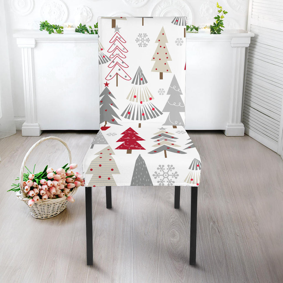 Cute Christmas Tree Pattern Dining Chair Slipcover