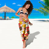 Colorful Maneki Neko Lucky Cat Pattern Sarong