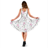 Cute Poodle Dog Star Pattern Sleeveless Midi Dress