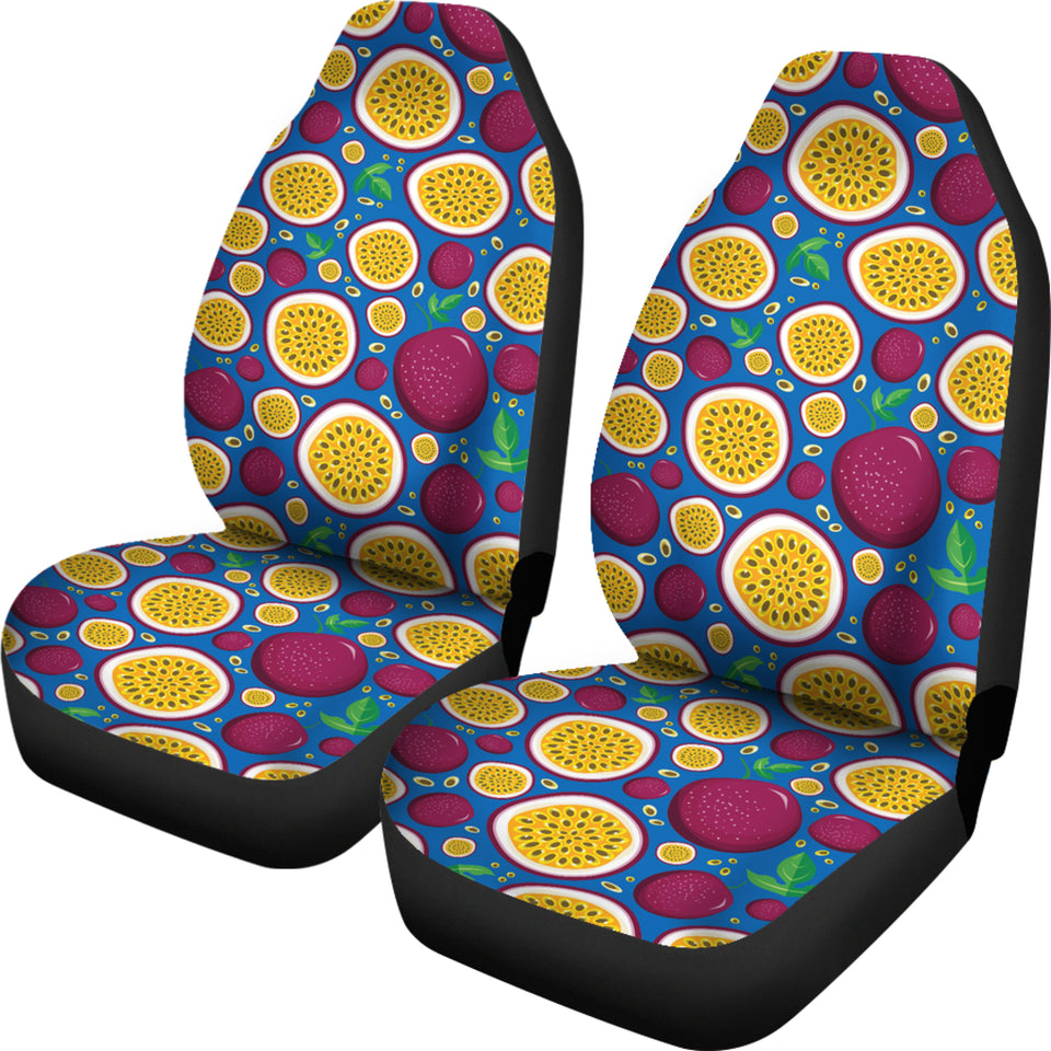 Passion Fruit Blue Background  Universal Fit Car Seat Covers