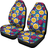 Passion Fruit Blue Background  Universal Fit Car Seat Covers