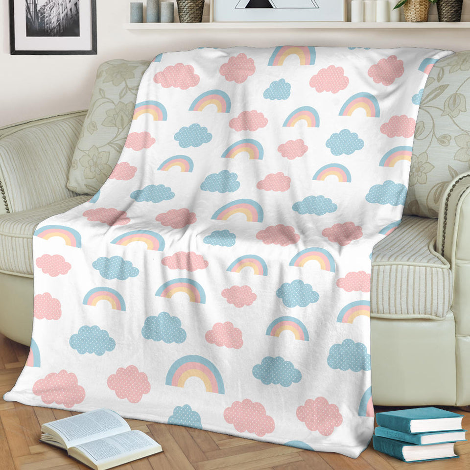 Cute Rainbow Clound Pattern Premium Blanket
