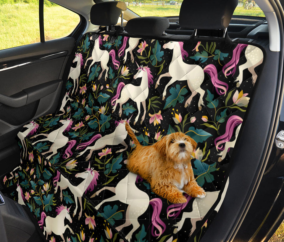 Unicorns Forest Background Dog Car Seat Covers