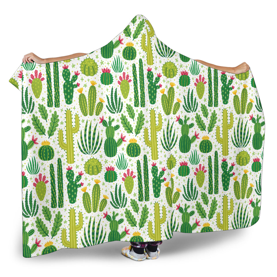 Cactus Pattern Hooded Blanket