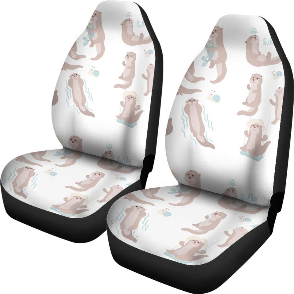 Cute Sea Otters Pattern Universal Fit Car Seat Covers