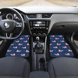 Cute Sea Lion Seal Christmas Hat Candy Cane Heart Pattern Front Car Mats