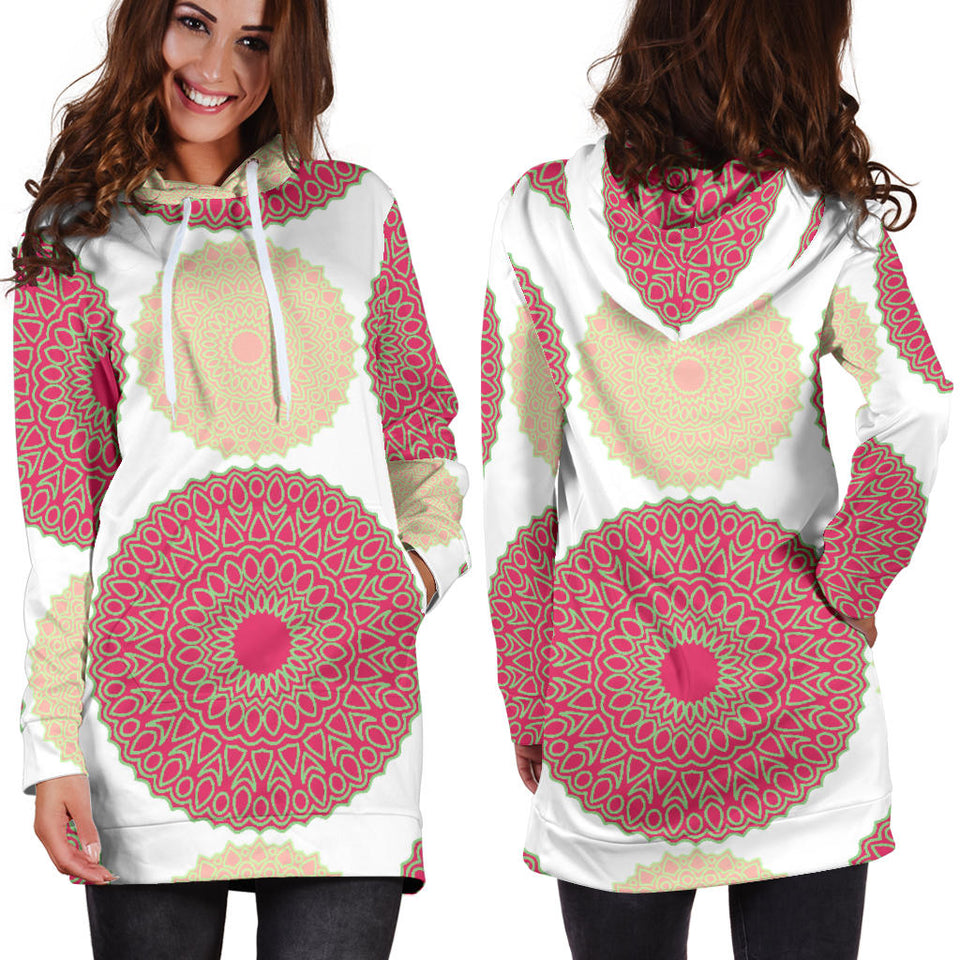 Circle Indian Pattern Women'S Hoodie Dress