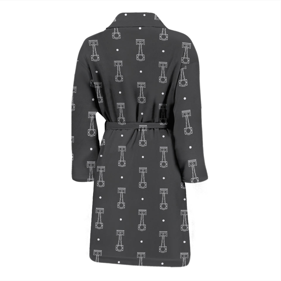 Engine Piston Black Background Pattern Print Design 02 Men's Bathrobe