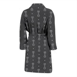 Engine Piston Black Background Pattern Print Design 02 Men's Bathrobe