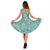 Classic Hand Drawn Grape Pattern Sleeveless Midi Dress