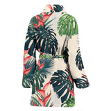 Heliconia Flowers, Palm And Monstera Leaves Women'S Bathrobe