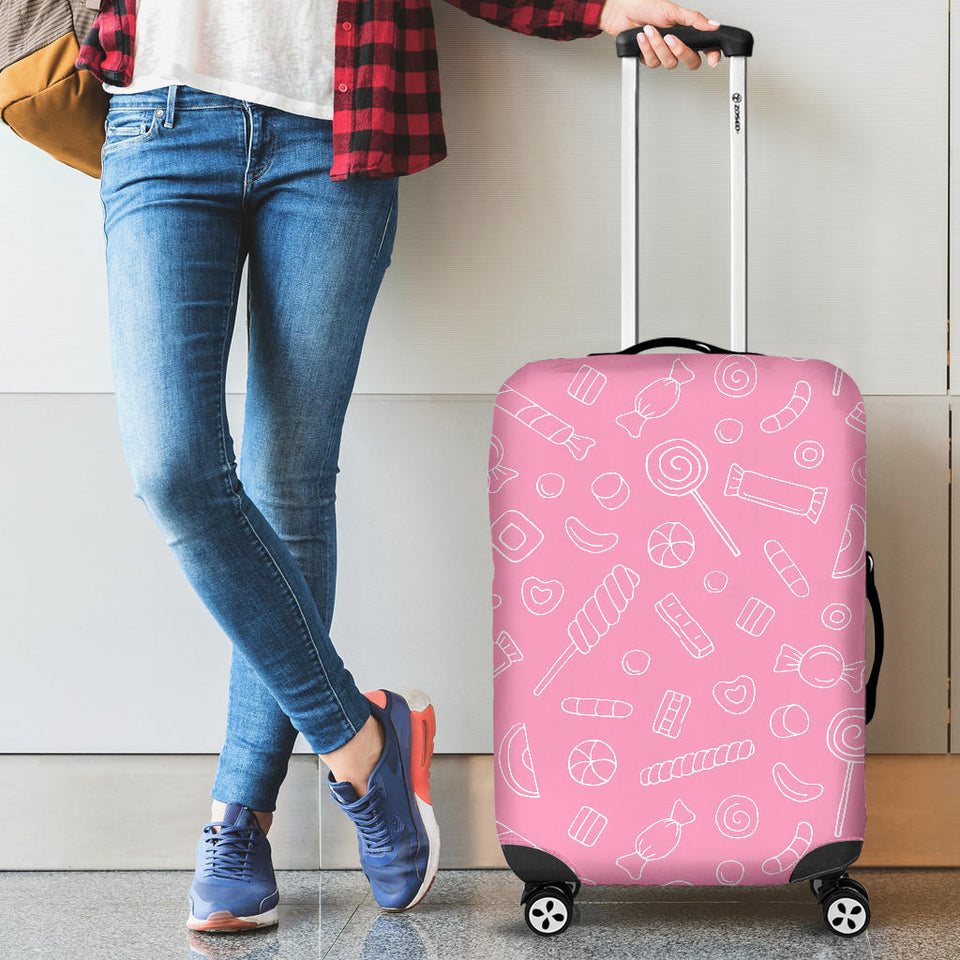 Sweet Candy Pink Background Luggage Covers