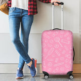 Sweet Candy Pink Background Luggage Covers