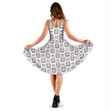 Hippopotamus Pattern Print Design 05 Sleeveless Midi Dress