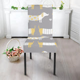 Cute Dachshund Dog Pattern Dining Chair Slipcover