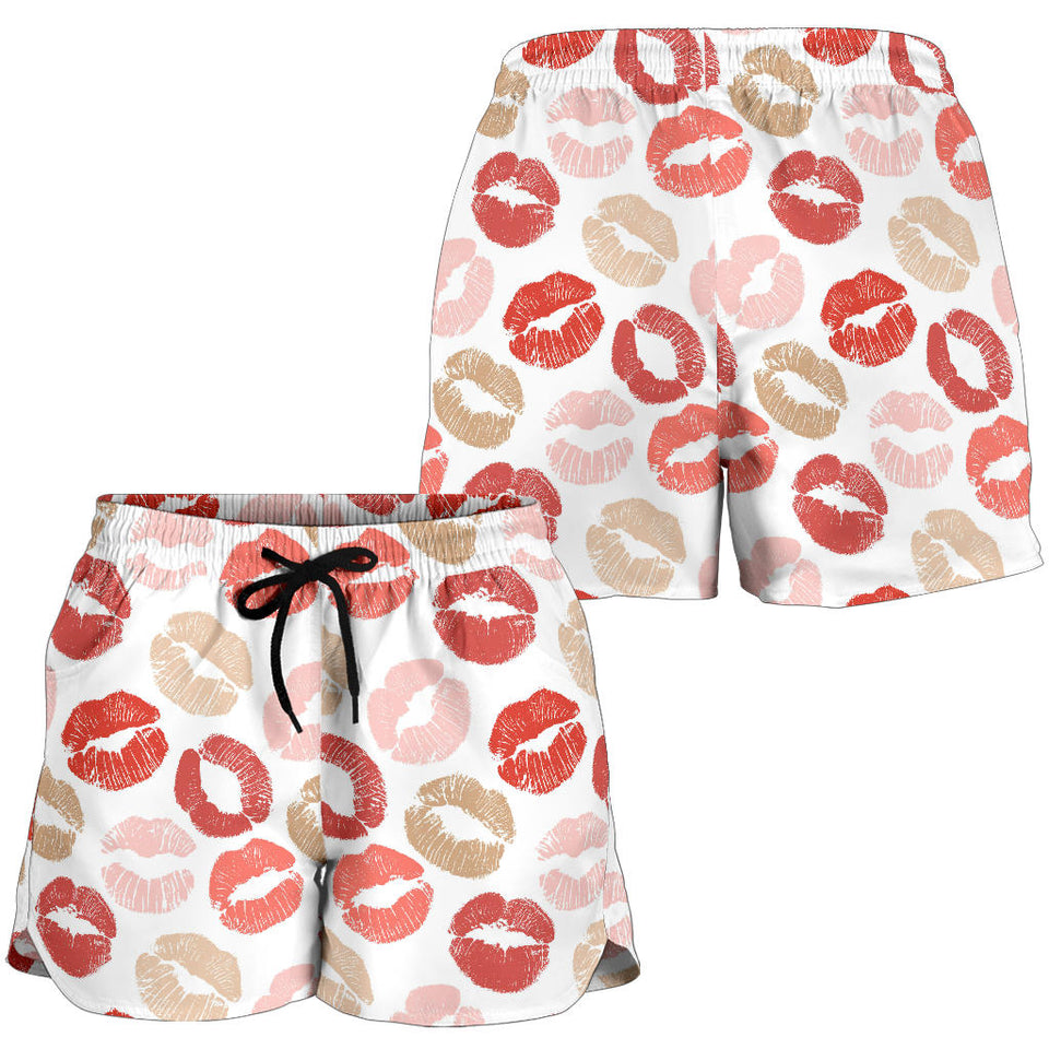 Lips Pattern Print Design 04 Women Shorts