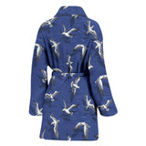 Seagull Pattern Print Design 03 Women's Bathrobe