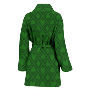 Casino Cards Suits Pattern Print Design 04 Women's Bathrobe