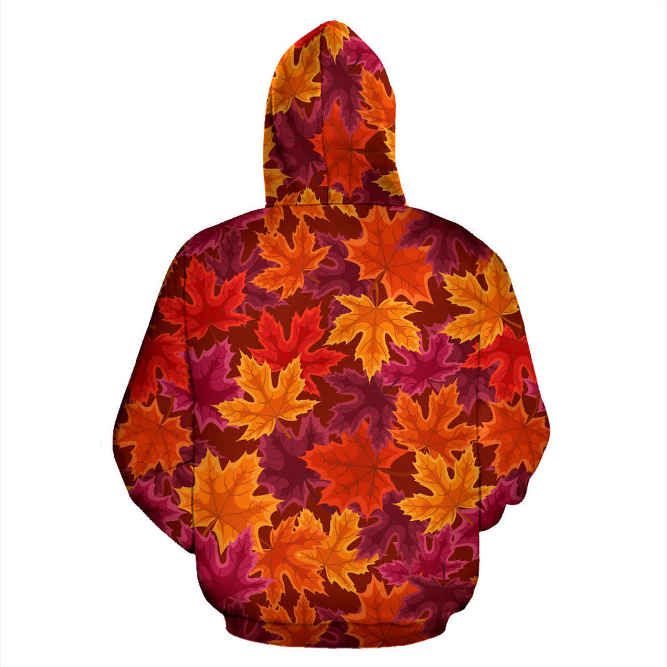 Autumn Maple Leaf Pattern Men Women Pullover Hoodie