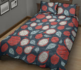 dragon fruits dark blue background Quilt Bed Set