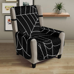 Spider web pattern Black background white cobweb Chair Cover Protector