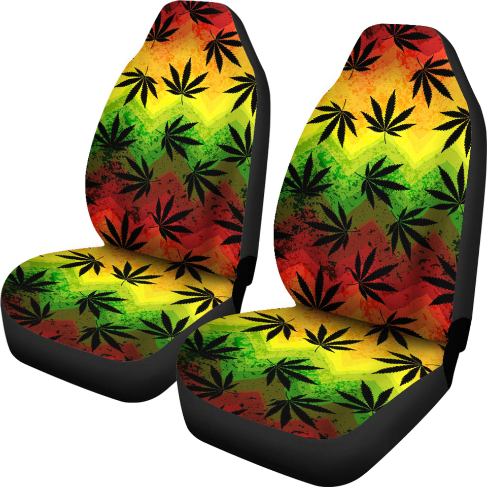 Canabis Marijuana Weed Pattern Print Design 03 Universal Fit Car Seat Covers
