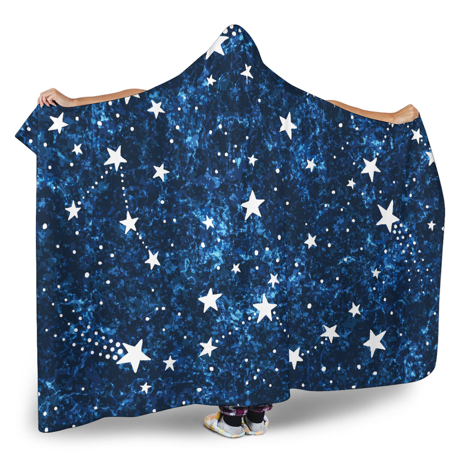 Night Sky Star Pattern Hooded Blanket