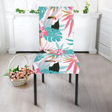 Toucan Tropical Flower Leave Pattern Dining Chair Slipcover