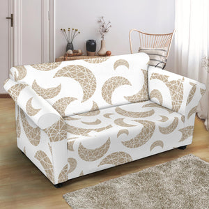 Cool Gold Moon Abstract Pattern Loveseat Couch Slipcover