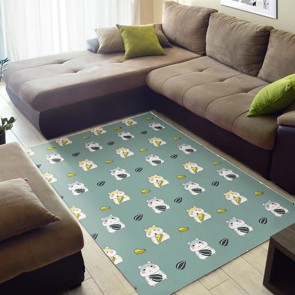 Cute Hamster Cheese Pattern Area Rug