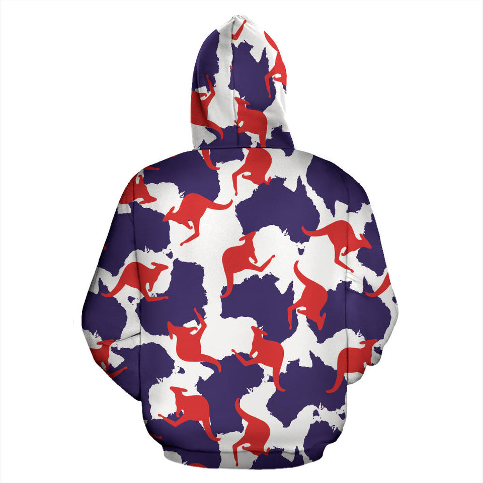 Kangaroo Australian Pattern Men Women Pullover Hoodie