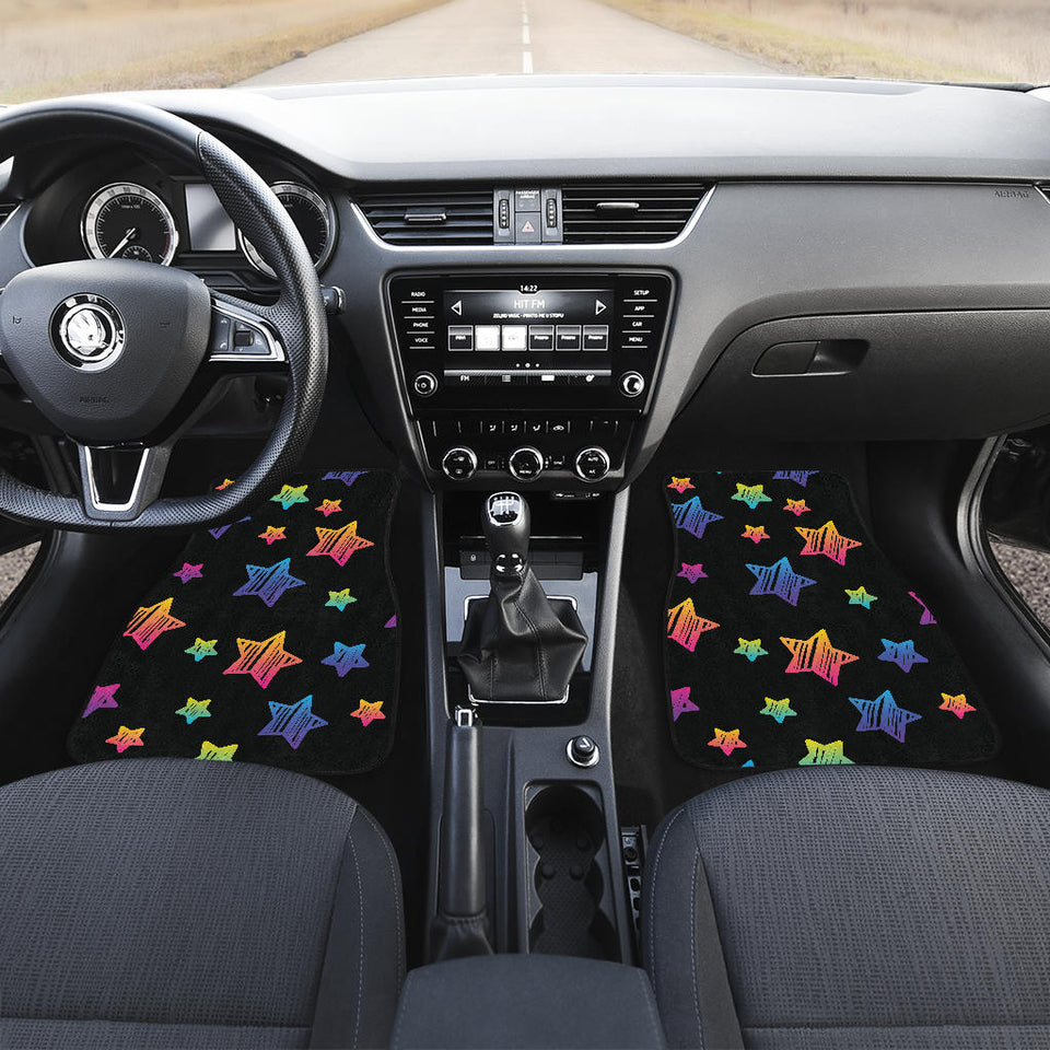 Colorful Star Pattern Front And Back Car Mats