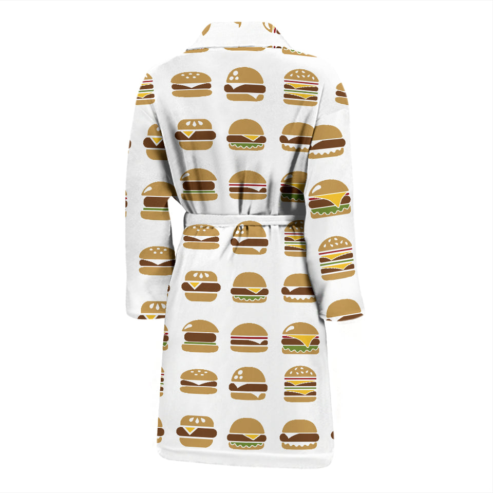 Hamburger Pattern Print Design 02 Men's Bathrobe