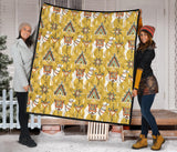 Camels Ethnic Motif Pattern Premium Quilt