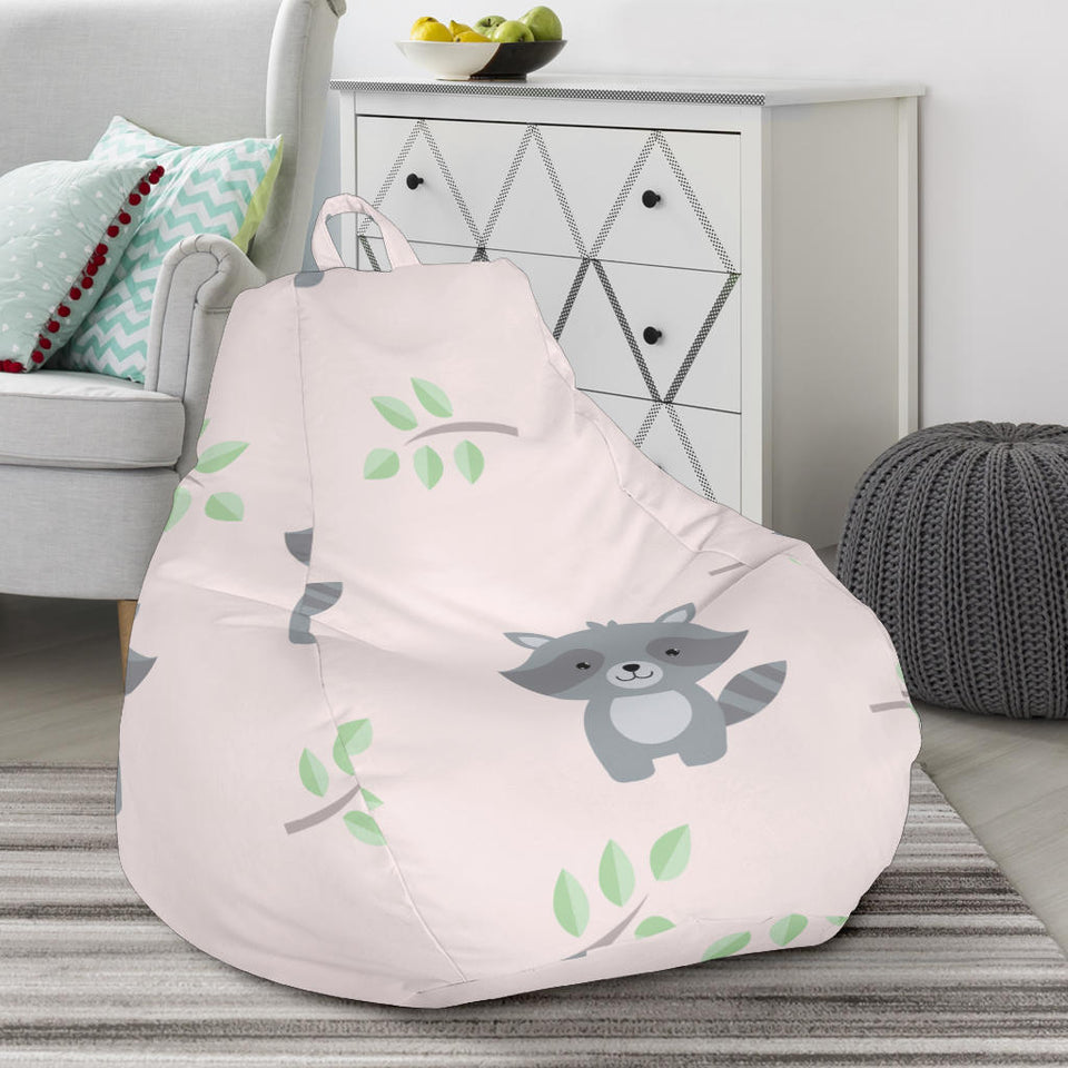 Cute Raccoons Leaves Pattern Bean Bag Cover