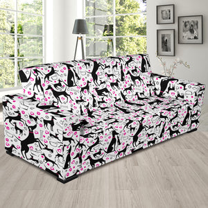 Greyhound Pattern Print Design 02 Sofa Slipcover