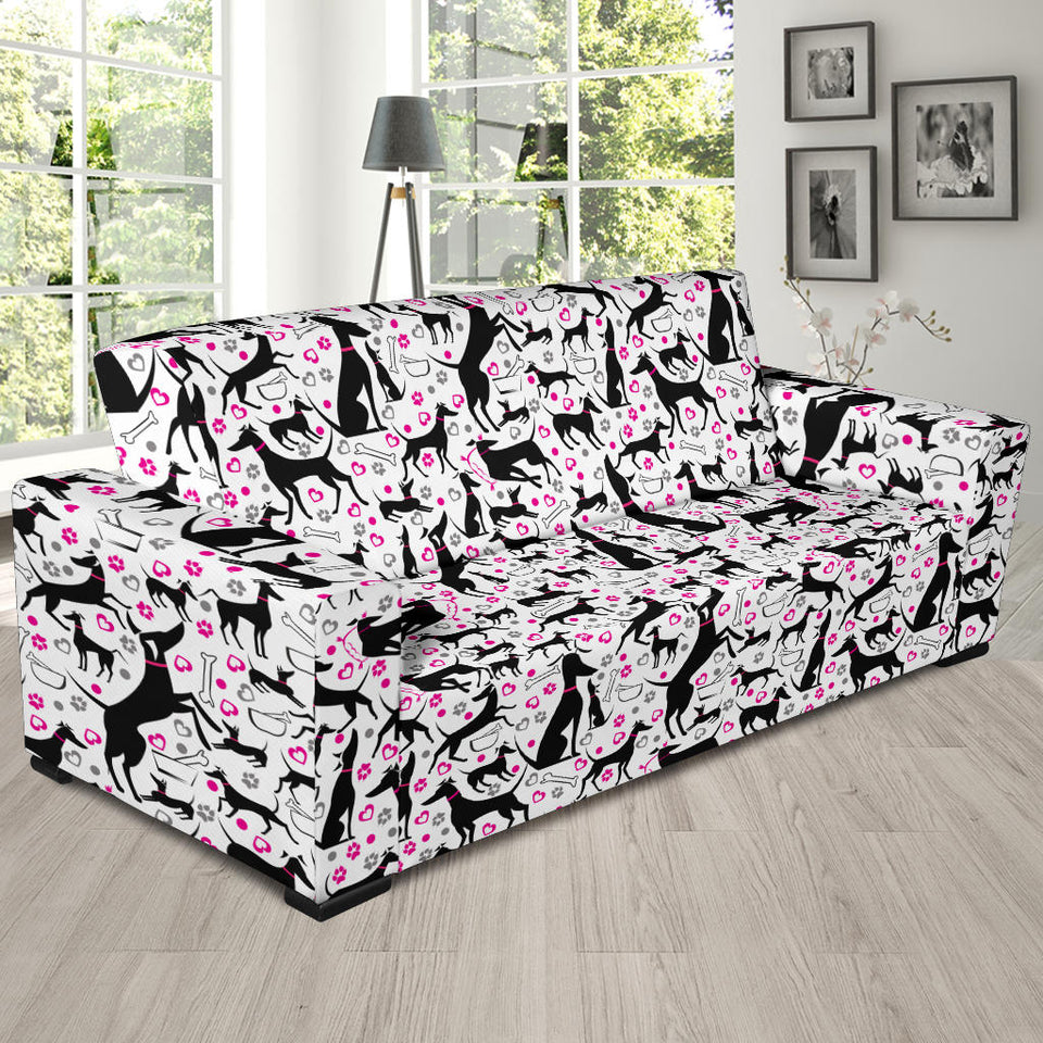 Greyhound Pattern Print Design 02 Sofa Slipcover