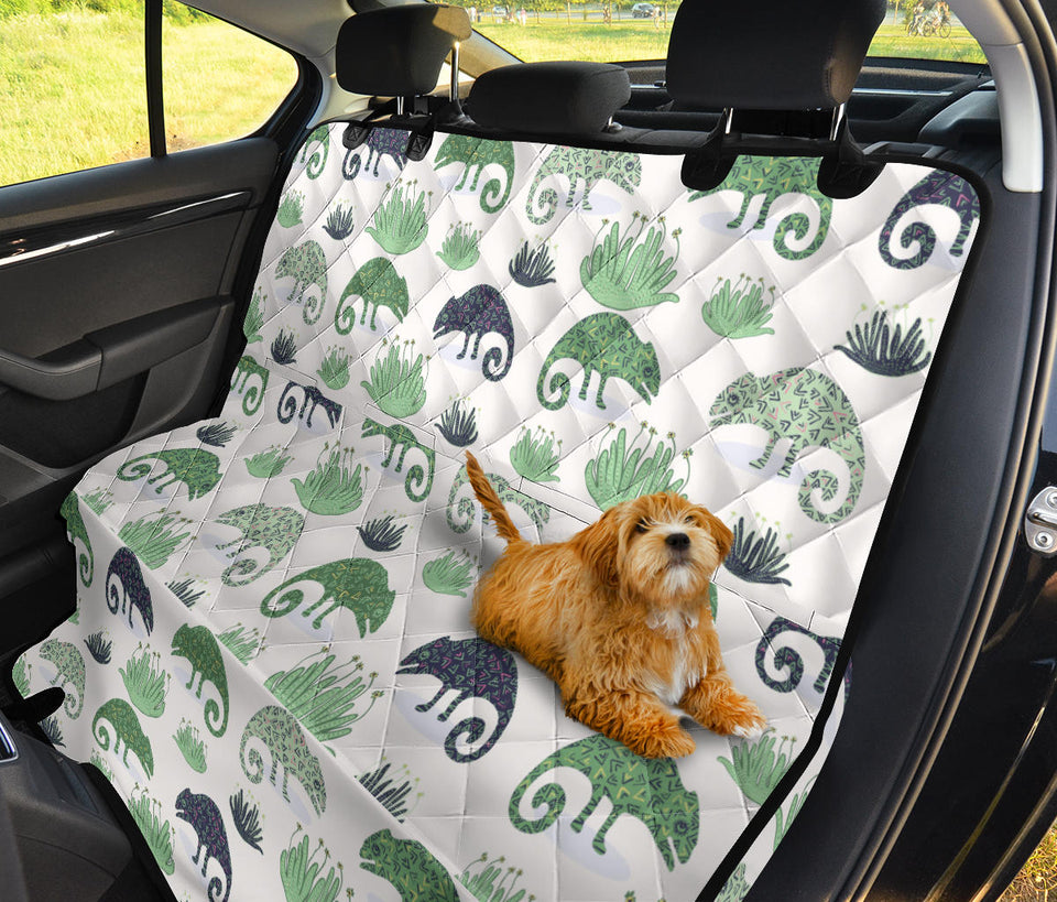 Chameleon Lizard Succulent Plant Pattern Dog Car Seat Covers