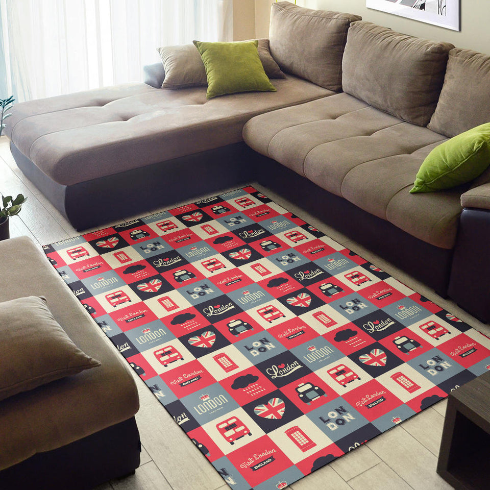 British Pattern Print Design 05 Area Rug