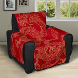 Gold dragons red background Recliner Cover Protector