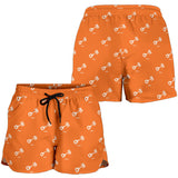 Engine Piston Orange Background Pattern Print Design 05 Women Shorts