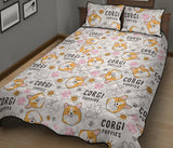 Corgi Dog Pattern Quilt Bed Set