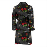 Eagle Pattern Print Design 04 Men's Bathrobe